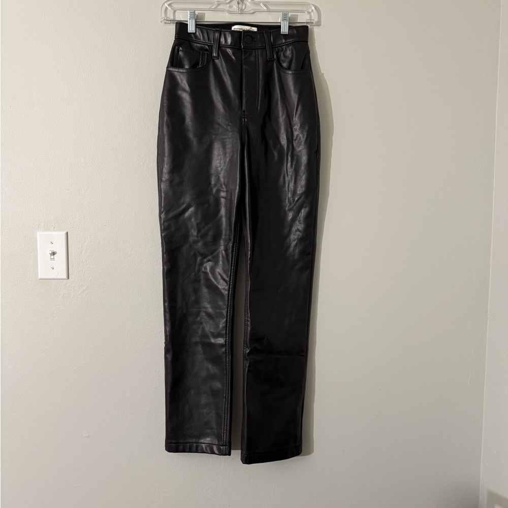Abercrombie & Fitch Leather Pants Curve Love - Picture 3 of 9